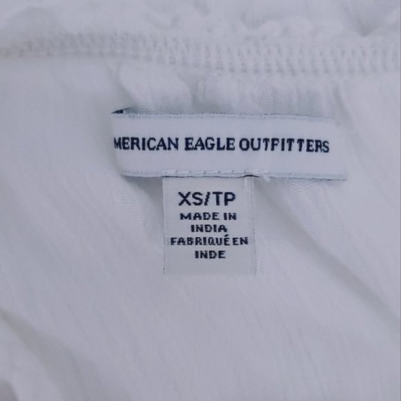 American Eagle Outfitters- White Embroidered Low Back Boho Prairie Top - Picture 10 of 15